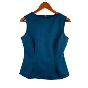 Hale Bob Sleeveless Teal Top With Back Zip XS Stretchy Fabric